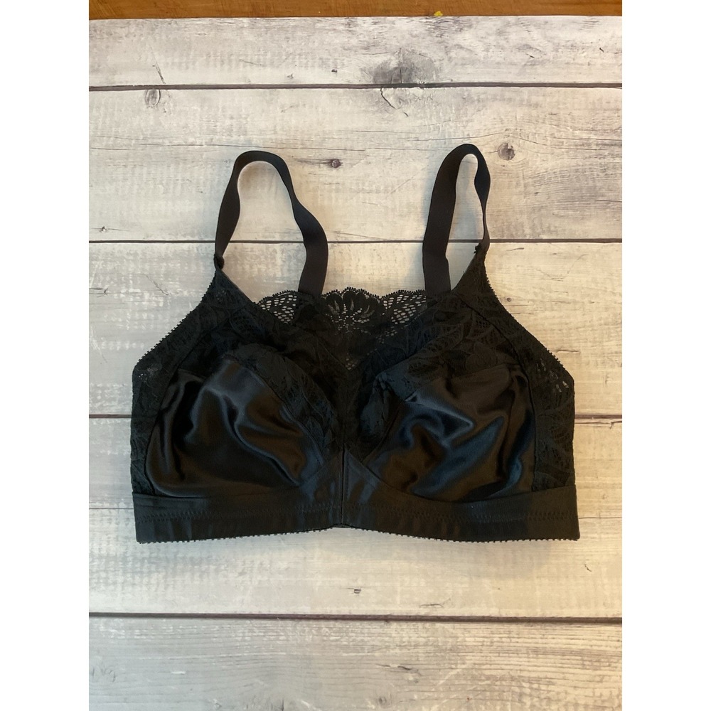 Amoena Mastectomy Bra Womens 34D Black Lace Cami 2118 Wireless Soft Cup